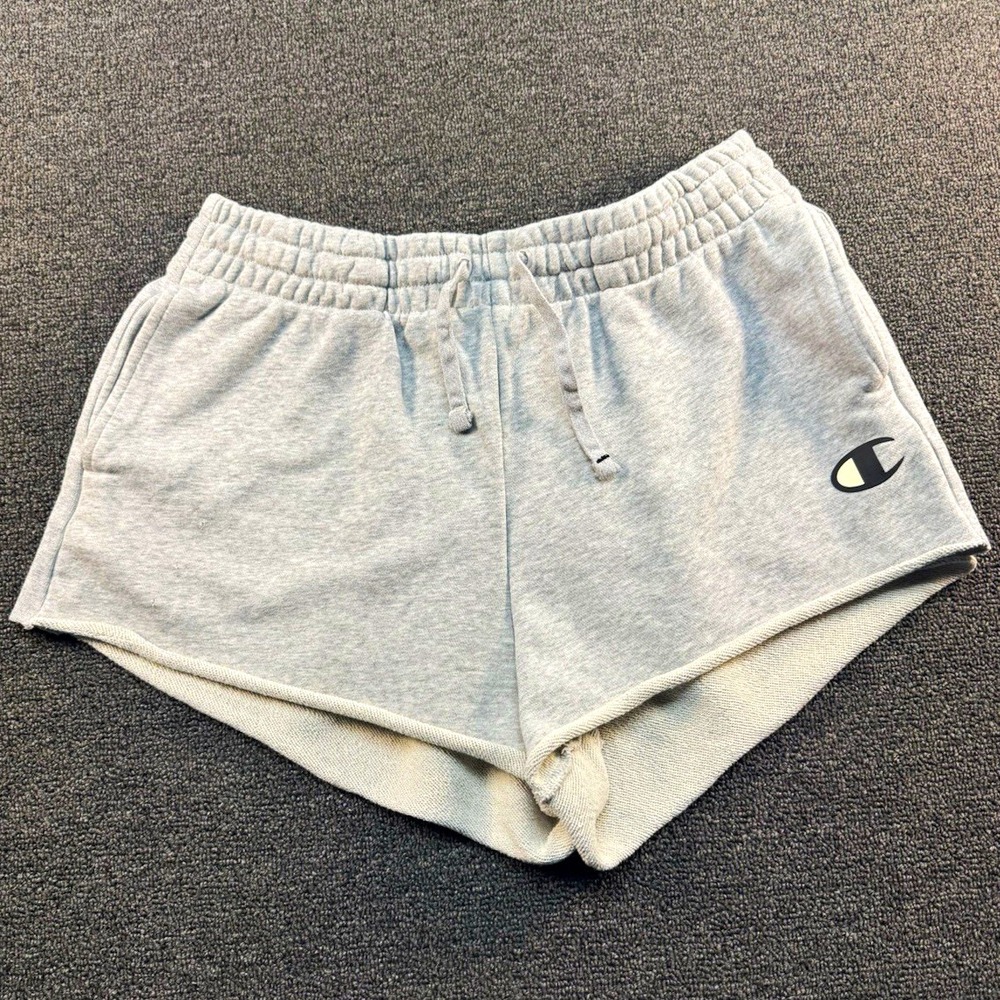 Champion Shorts Women's Gray Athletic Activewear Drawstring Elastic Waist L